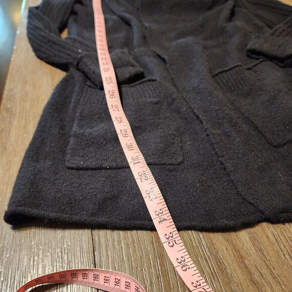Halogen Hooded Wool blend Cardigan Sweater Black Large Some pilling - Picture 3 of 12
